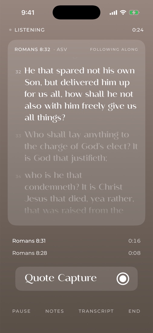 Paracletos showing Romans 8 as it is read